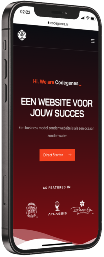 Codegenes website iphone mock-up